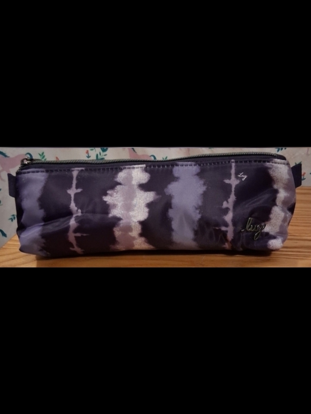 NWOT Lug Schooner Purple TyeDye Nylon Travel Cosmetic Beauty Toiletry Pouch Bag